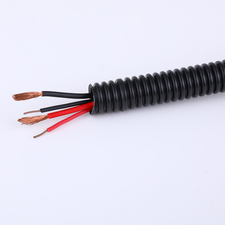 USA Standard 1/8′′ Black Corrugated Pipe PE Flexible Hose Conduit Wire Pipe